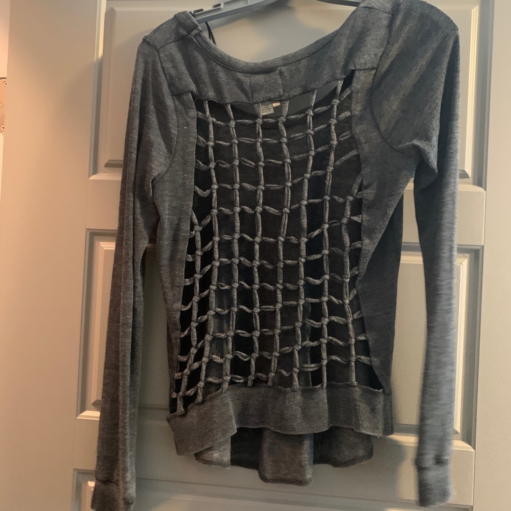 Chaser Pullover Top with Woven Back
